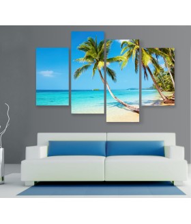 Multi-canvas 4x Tropical beach